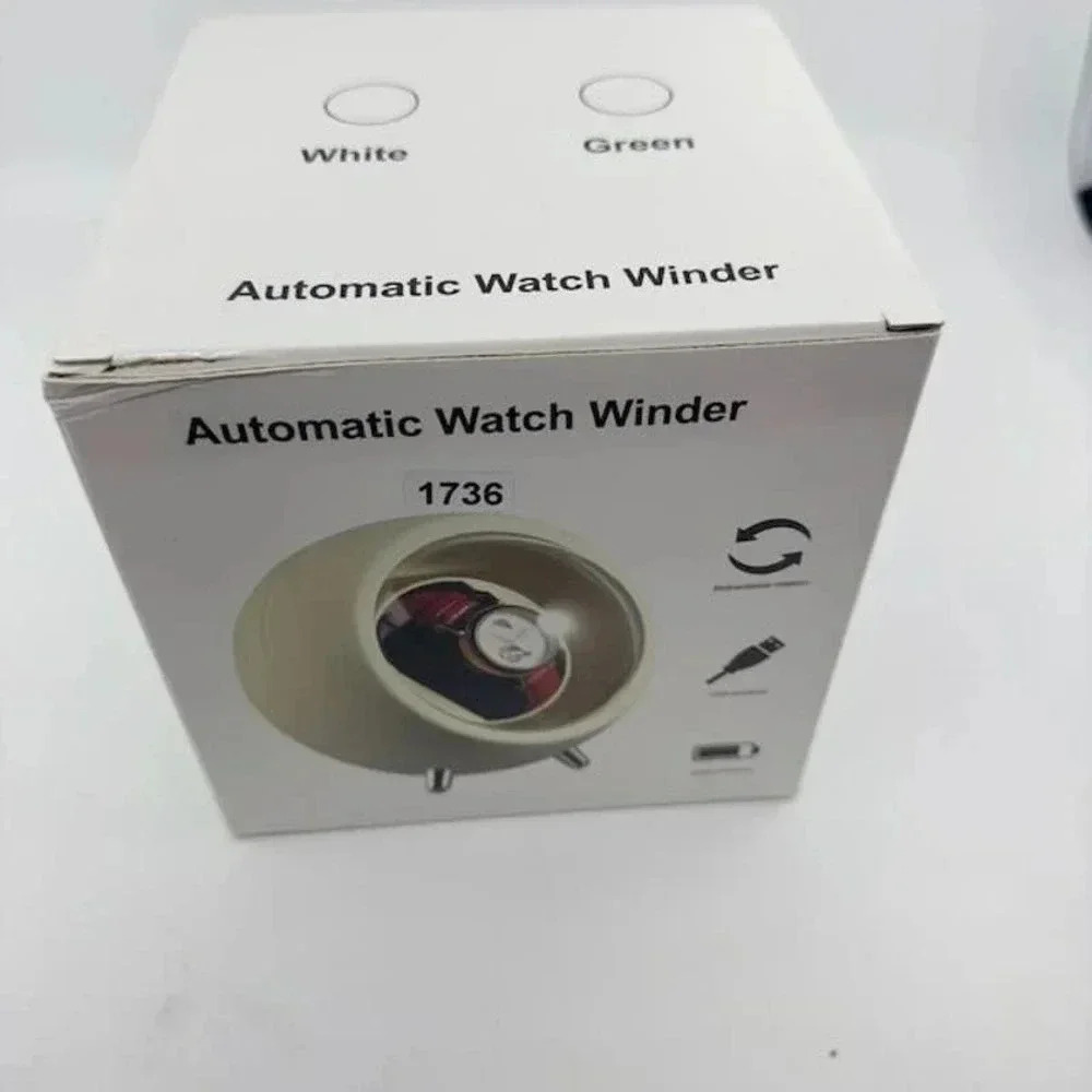 NEW XKIC Automatic Watch Winder Box Craft for Single Watch YBQ01 White